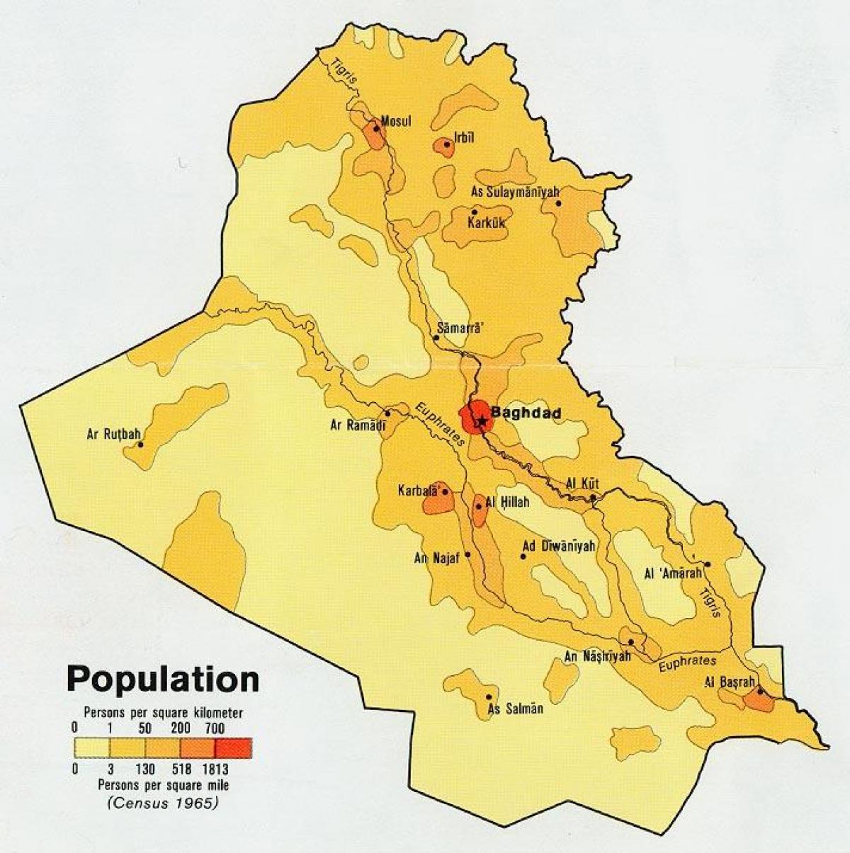 Mapa ng populasyon ng Iraq