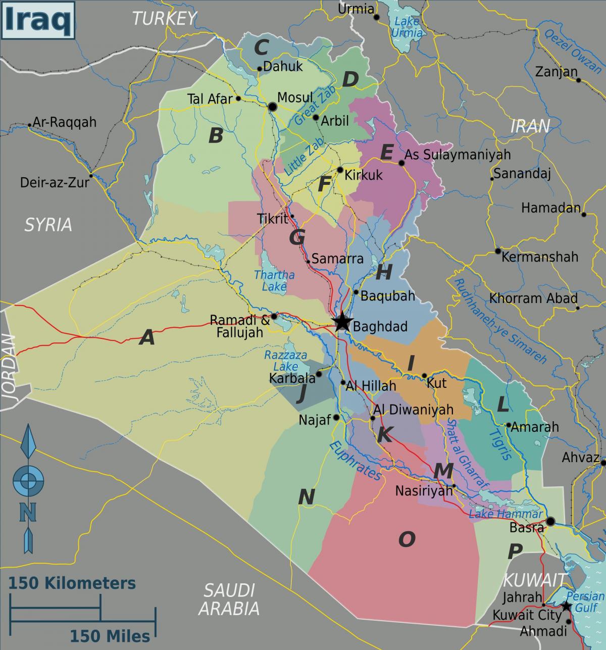 Mapa ng mga rehiyon sa Iraq